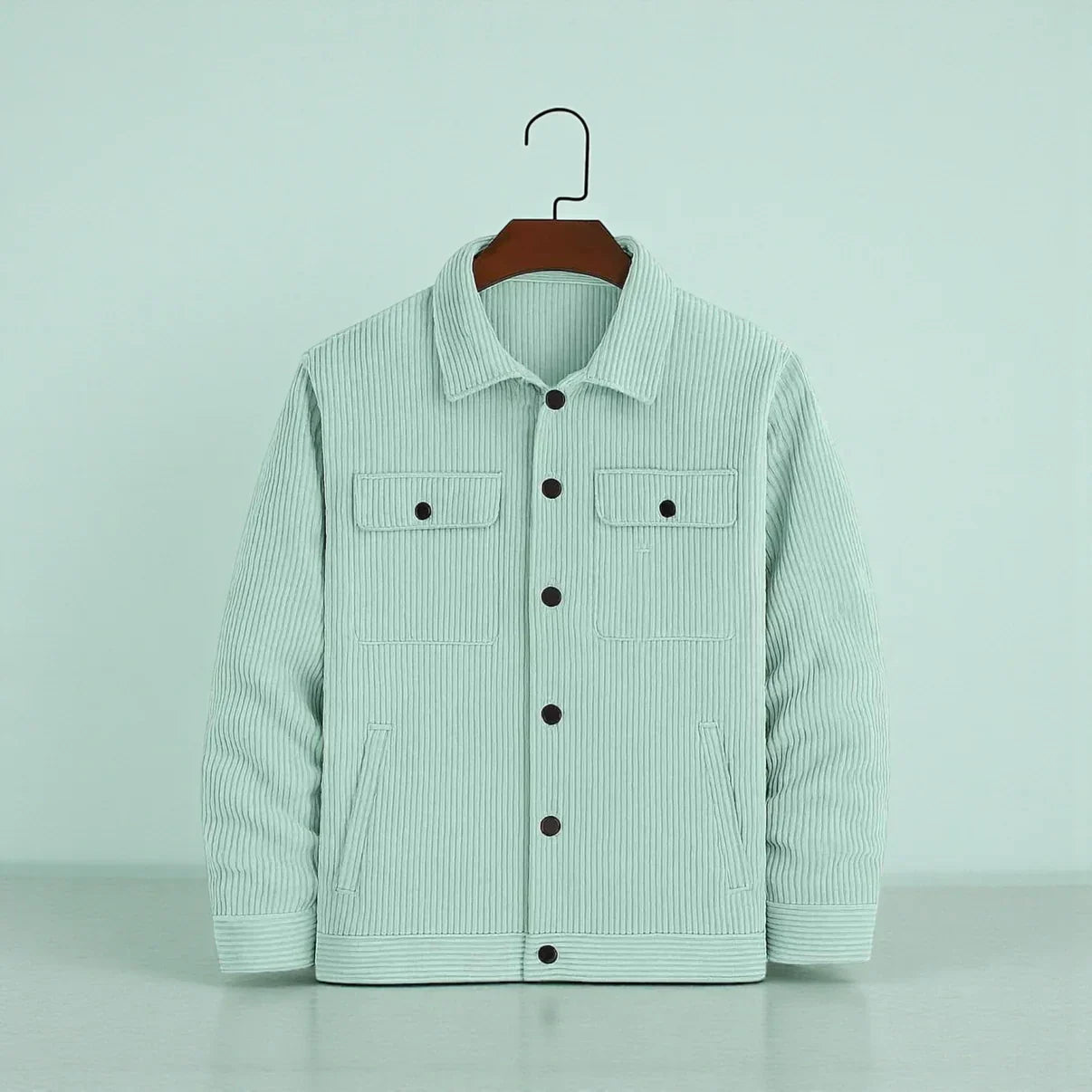 Men's Corduroy Light Weight Jackets - Light Moss Green
