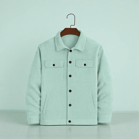 Men's Corduroy Light Weight Jackets - Light Moss Green